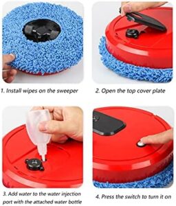 Robot vacuum cleaner sweeping and mopping hard floor and carpets