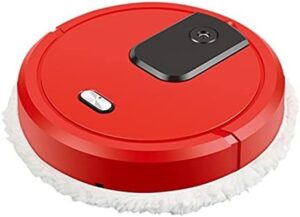 Robot vacuum cleaner sweeping and mopping hard floor and carpets