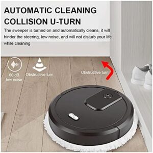 Household Robot Vacuum Cleaner Floor Mops USB Charging and Rotary Mop, Black Color