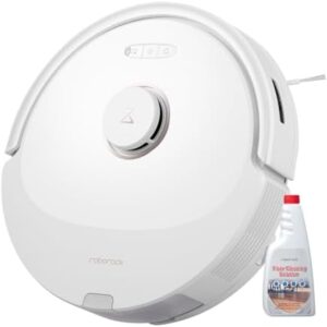 Roborock Q8 Max Robot Vacuum and Mop with Cleaning Solution Bundle in white color