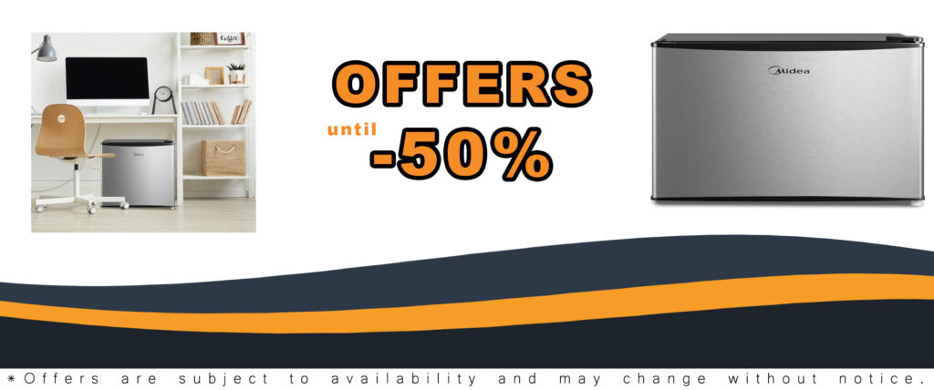 Midea MERM17S1AST Mini Fridge in silver, compact and efficient, ideal for small spaces
