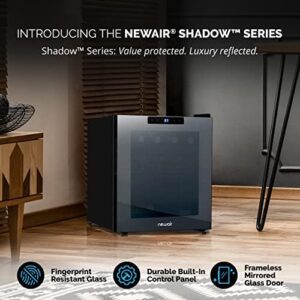 Newair 16 Bottle Wine Cooler Refrigerator with Double-Layer Tempered Glass Door and Compressor Cooling