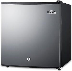Summit Appliance MB42SS Compact Minibar 18” Wide Stainless Steel in a modern living room