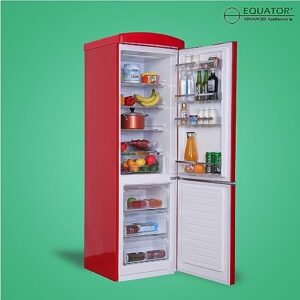 24in Retro Bottom Mount 11cf Refrigerator in Red with Fast Freeze Technology  