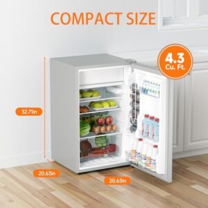 4.3 Cu.Ft Mini Fridge with Freezer – Black, Ideal for Apartments, Offices, and Dorm Rooms 