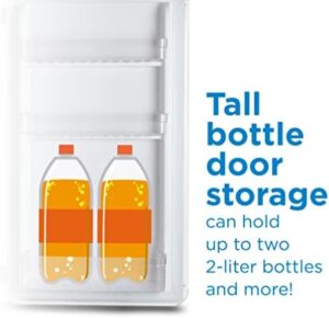 Commercial Cool 3.2 Cu. Ft Freezer in white with slide-out glass shelves and tall bottle storage