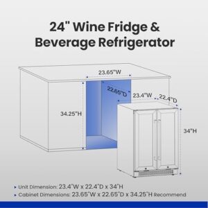 Yeego Wine and Beverage Refrigerator with Glass Door and Lock