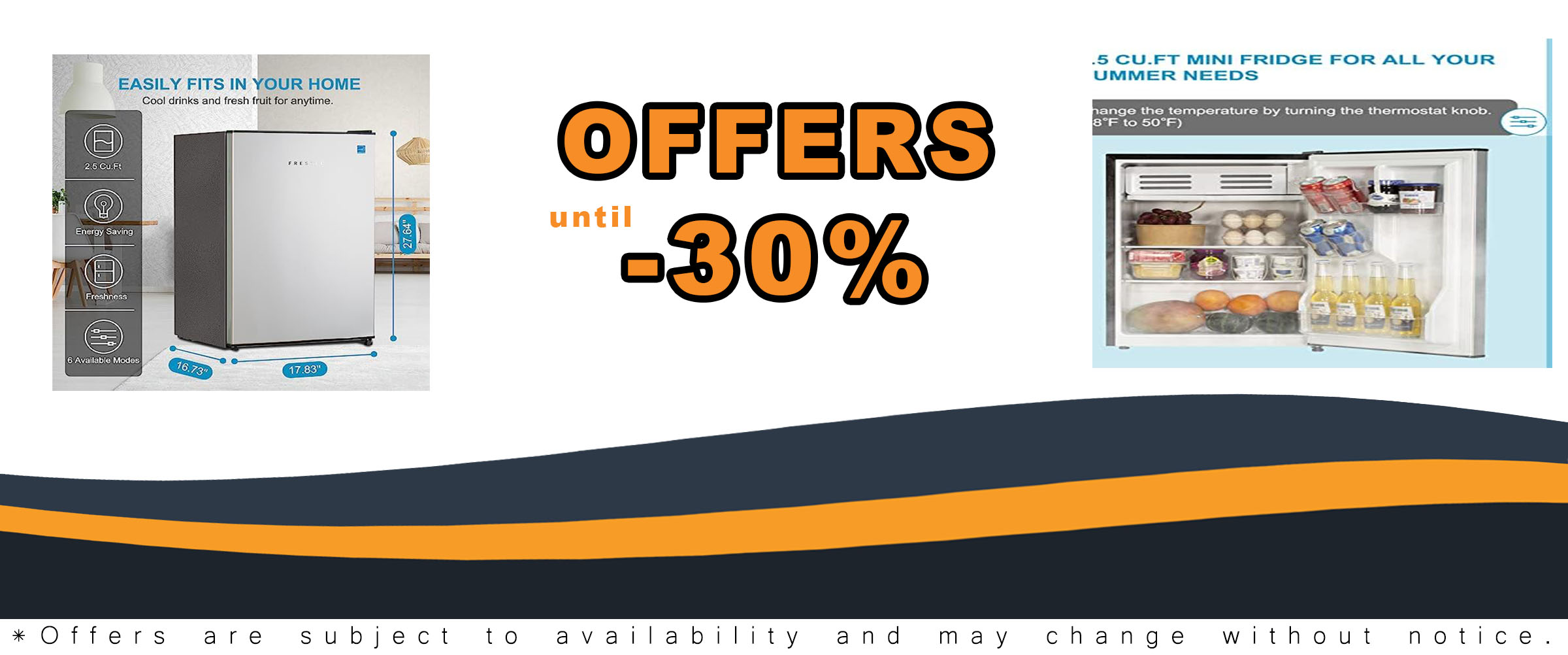Frestec 2.5 CU' Mini Refrigerator in Stainless Steel, perfect for small spaces