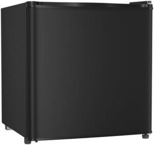 1.4 Cu.ft Mini Fridge with Freezer in black, perfect for home, dorm, or office use.