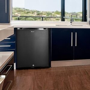 Smad 110V/12V Compact Refrigerator with reversible door and lock, ideal for RVs, trucks, and caravans