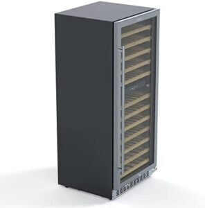 KoolMore 24” Inch 9.7 Cu.Ft. Dual Zone Wine Cooler Refrigerator in Silver with Tempered Glass and Door Lock