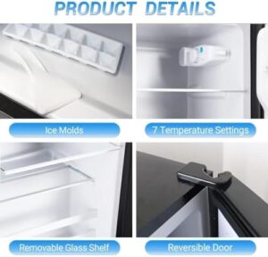 Apartment Size Refrigerator with Freezer, 3.5 Cu.Ft Freestanding Small Fridge with 7 Level Adjustable Thermostat Control, Energy Saving