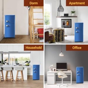 FLS-80G-BLUE-ZQL06 Compact Refrigerator in blue with sleek design and efficient cooling