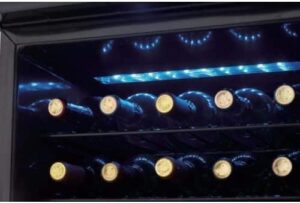Danby DWC350BLPA 35 Bottle Wine Cooler in platinum finish, perfect for wine storage