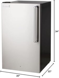 Fire Magic 20-Inch Compact Refrigerator with Stainless Steel Door and Black Cabinet