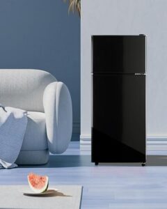 Mini Fridge with Vintage Double Door, 3.5 Cu.Ft, Adjustable Thermostat for Home and Office