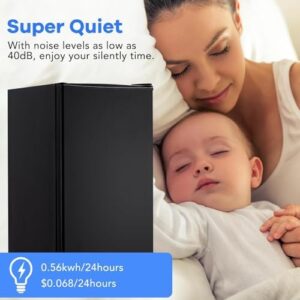 Small Refrigerator with Freezer, 3.2 Cu.Ft Mini Fridge in black, ideal for bedrooms, dorms, and offices