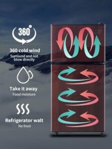 Krib Bling-FLS-80-WOOD Compact Refrigerator in wood grain design 