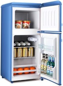FLS-80G-BLUE-ZQL17 Compact Refrigerator in blue color, ideal for dorm rooms, apartments, and offices.