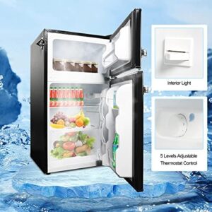 3.2 Cu.Ft Small Refrigerator with Freezer in Black, Energy Efficient, Perfect for Small Spaces  