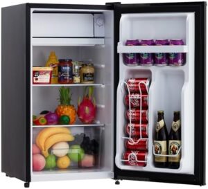 Mini Fridge with Freezer, 3.2 Cu.Ft Single Door Compact Refrigerator, Black  