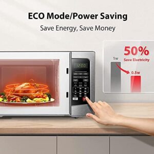 Midea WHD-113FSS1 Compact Refrigerator and TOSHIBA EM131A5C-SS Countertop Microwave Oven, Stainless Steel, 3.1 Cu Ft, 12 Auto Menus, Turntable