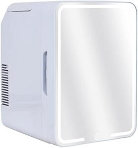 12L Mini Skincare Fridge with LED mirror, cooling and warming features, portable design for bedroom, office, and car