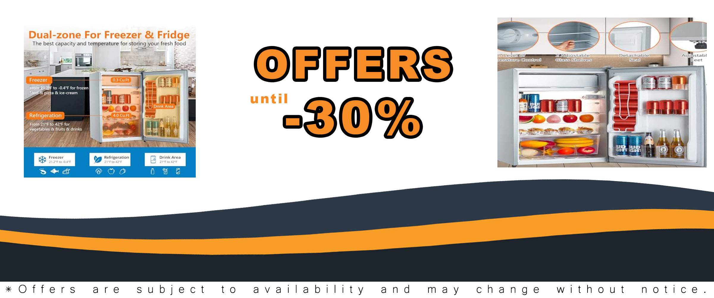 4.3 Cu. Ft Mini Fridge with Freezer in grey, featuring adjustable temperature and organized storage