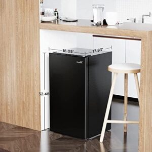 Compact Fridge 3.2 CU.FT. Mini Dorm Refrigerator Small Fridge with Freezer