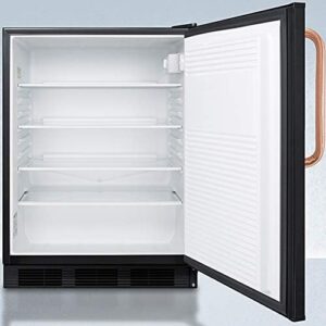 Summit Appliance FF7LBLKBITBCADA 24" Built-In All-Refrigerator with Pure Copper Handle and ADA Compliance