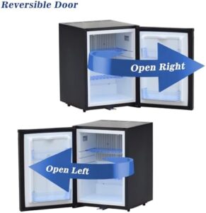 Smad Mini Fridge with Lock – Compact Black Refrigerator for Bedroom, Dorm, and Office