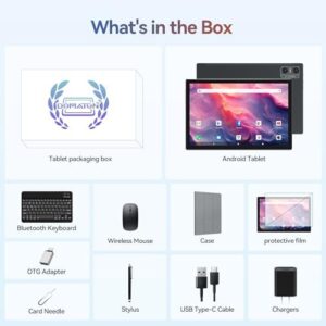Android 14 Tablet 2025 with Keyboard, Case, and Stylus