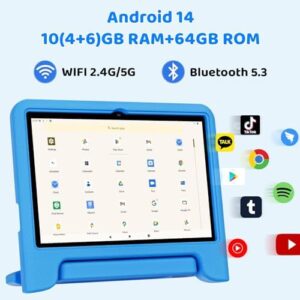 2025 Upgraded Kids Tablet for children with a protective case and 10-inch display