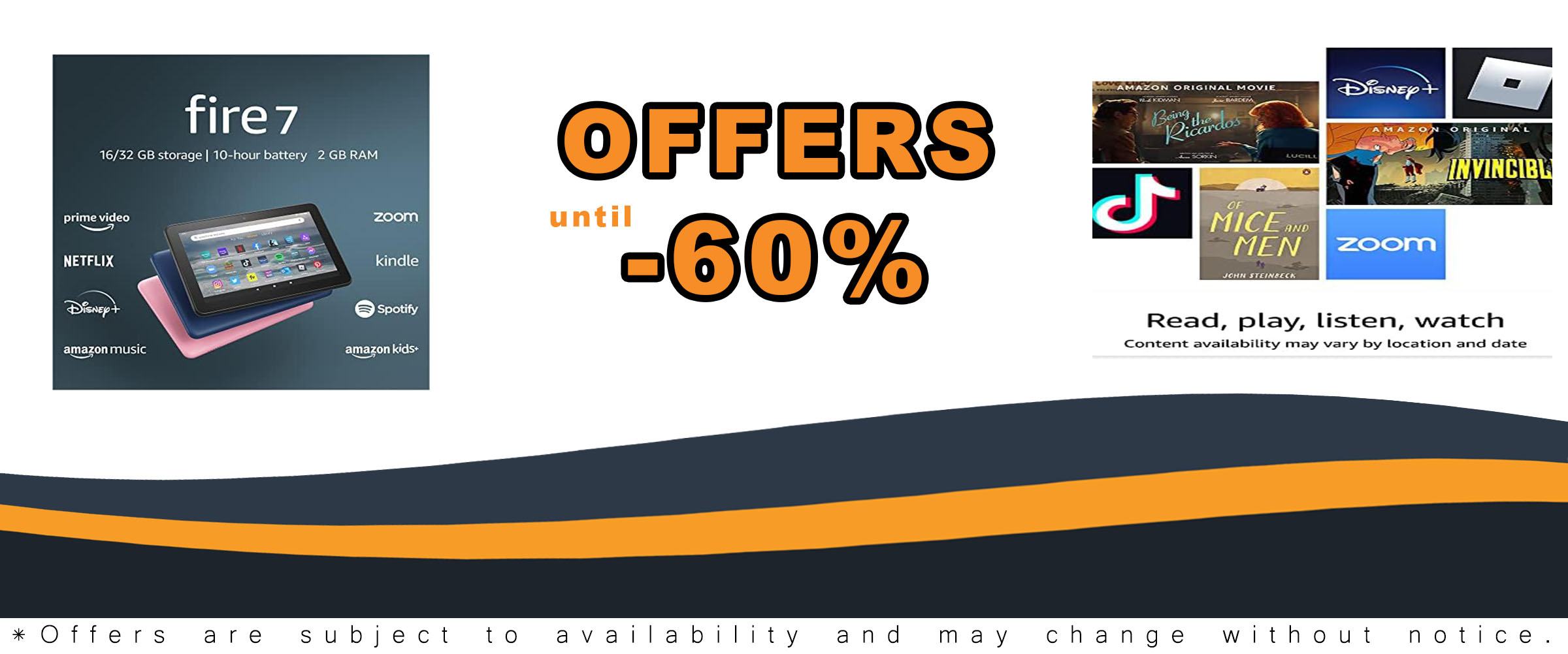 Like-New Amazon Fire 7 Tablet with 7” display, 32 GB storage, and 10-hour battery life