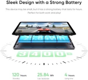 2-in-1 Tablet/Laptop (2025) with keyboard and stylus pen, showcasing its HD touchscreen and Windows 11 Pro features