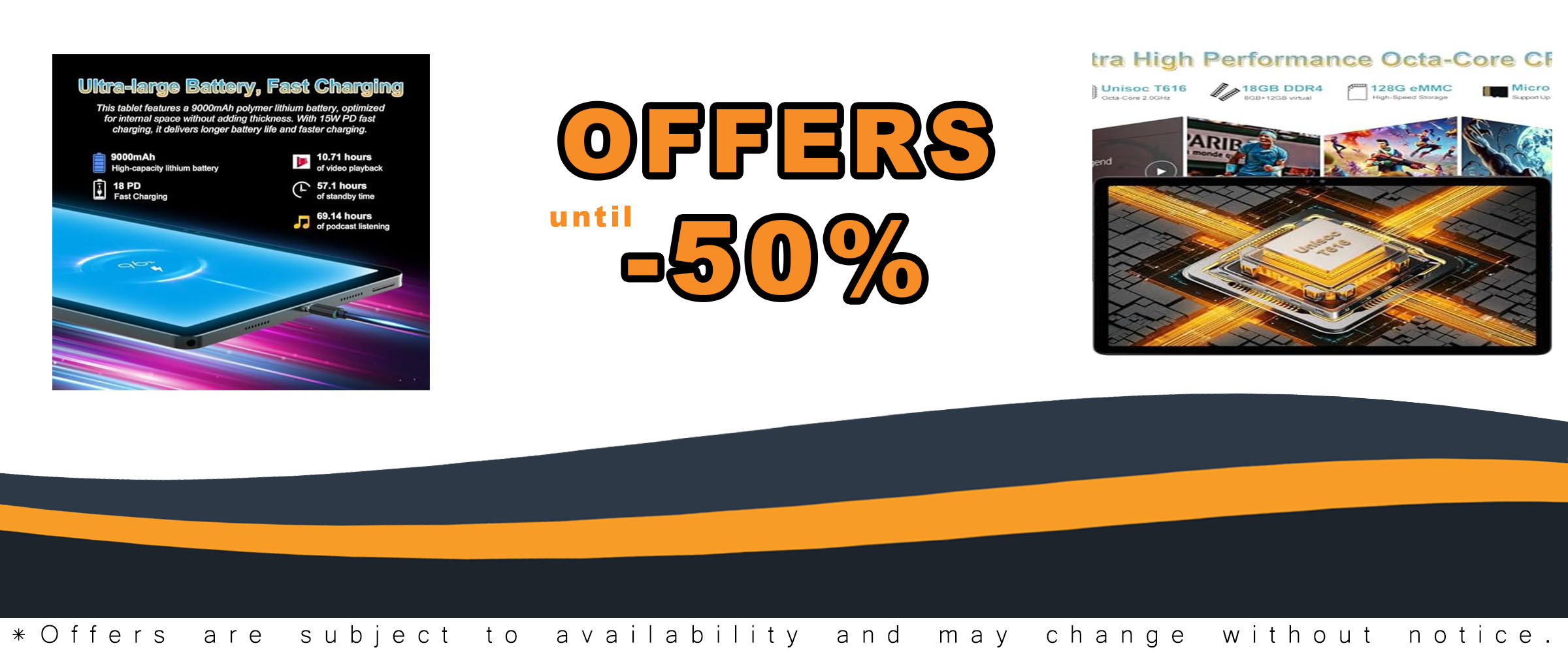 11 inch Android 14 tablet with T616 Octa-Core processor and 2K display