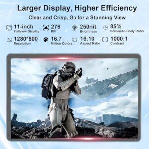 Android 14 Tablet with Keyboard, 11-inch IPS Touch Screen, and Stylus - Black