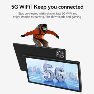 ANTEMPER Android Tablet 10 Inch with 128GB Storage and 16GB RAM, featuring 5G WiFi and Dual Camera