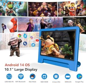 Kids tablet with shockproof case, 10-inch screen, and parental control features