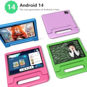 Kids tablet with shockproof case, 10-inch screen, and parental control features