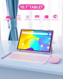 ATOZEE Tablet 2-in-1 with keyboard, mouse, stylus, and case – 10-inch Android 14 tablet