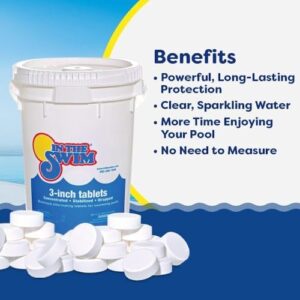 In The Swim 3 Inch Stabilized Chlorine Tablets for Swimming Pools - Slow Dissolving, Individually Wrapped