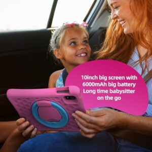 Plimpton 2025 Upgraded Kids Tablet for Kids with Case Included, 10 Inch Screen, Pink