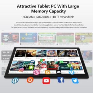 Android Tablet 2025 with 10-inch screen, Octa-Core processor, 5G WiFi, and included accessories like keyboard and case