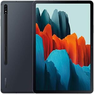 SAMSUNG Galaxy Tab S7+ Wi-Fi, Mystic Black, 128GB tablet with a vibrant display and fast performance.