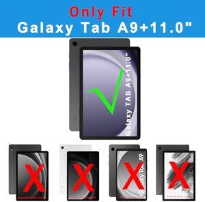 Galaxy Tab A9+ 11 inch Case with Keyboard - 7 Color Backlit Detachable Tablet Keyboard Cover with Touchpad and Pen Holder