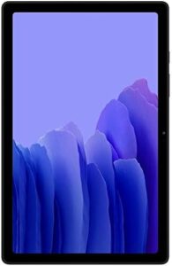 Samsung Galaxy Tab A7 10.4" 2020 tablet front view with display turned on, showcasing its design and vibrant screen
