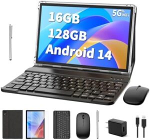 Android 14 Tablet with Keyboard and Accessories, Black  