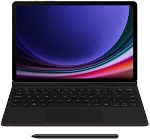Galaxy Tab S9 and S9 FE Book Cover Keyboard with versatile viewing positions and wireless keyboard sharing