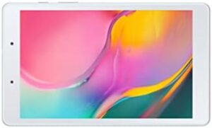 Samsung Galaxy Tab A 8.0-Inch 32GB Wi-Fi Tablet (Silver, 2019) (Renewed) front view